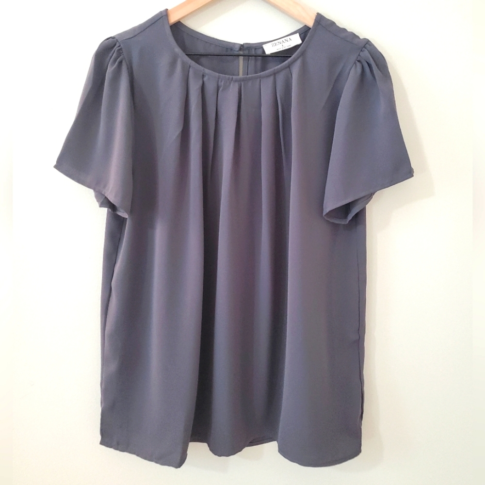Zenana Gray Blouse